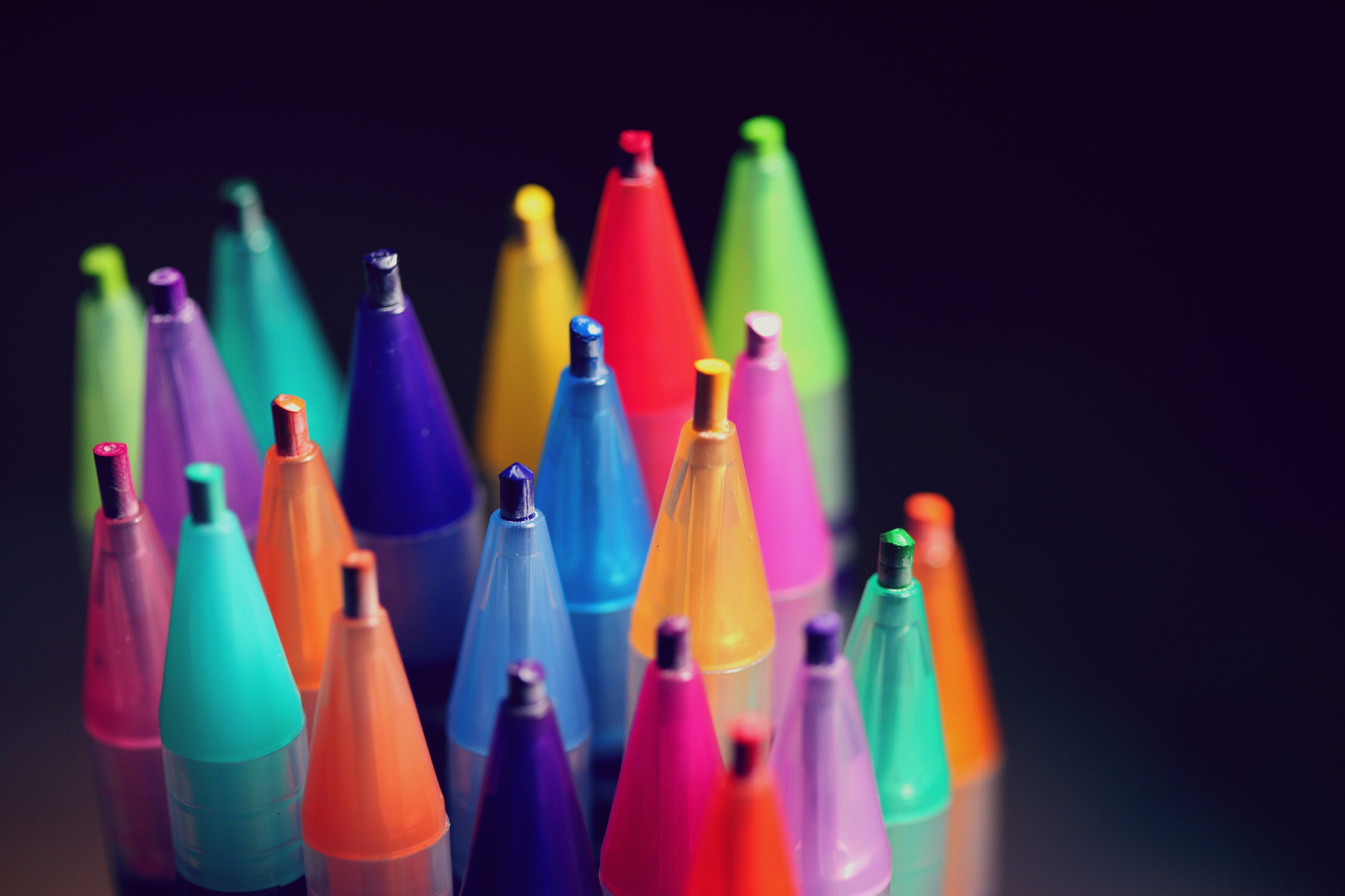 Different coloured pens to represent the different types of diversity.